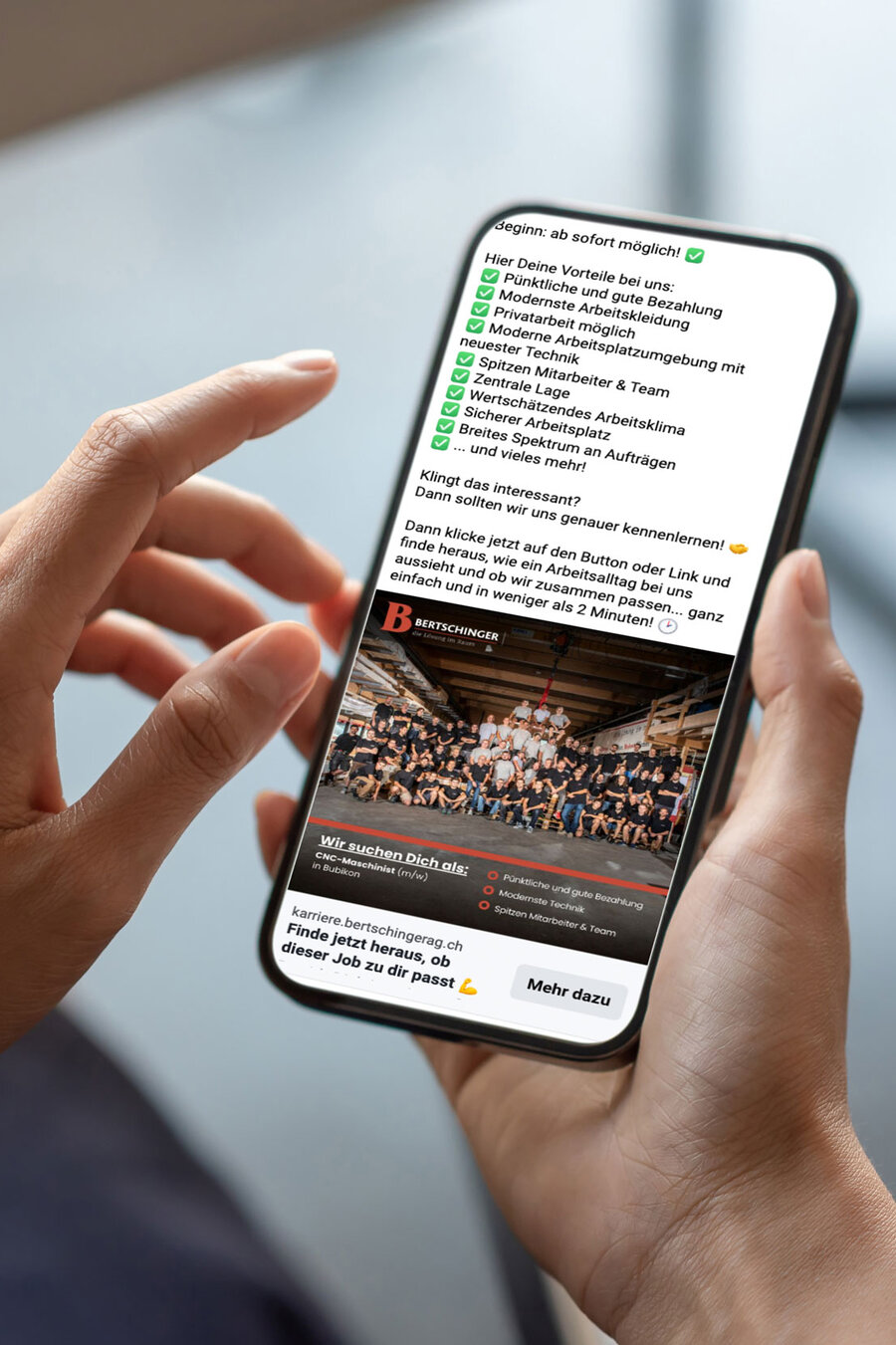 Bertschinger Personalrekrutierung Social Media
