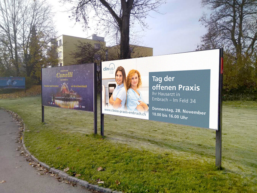 Clinius Plakat, Inserat