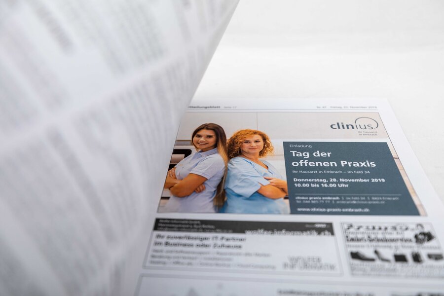 Clinius Plakat, Inserat